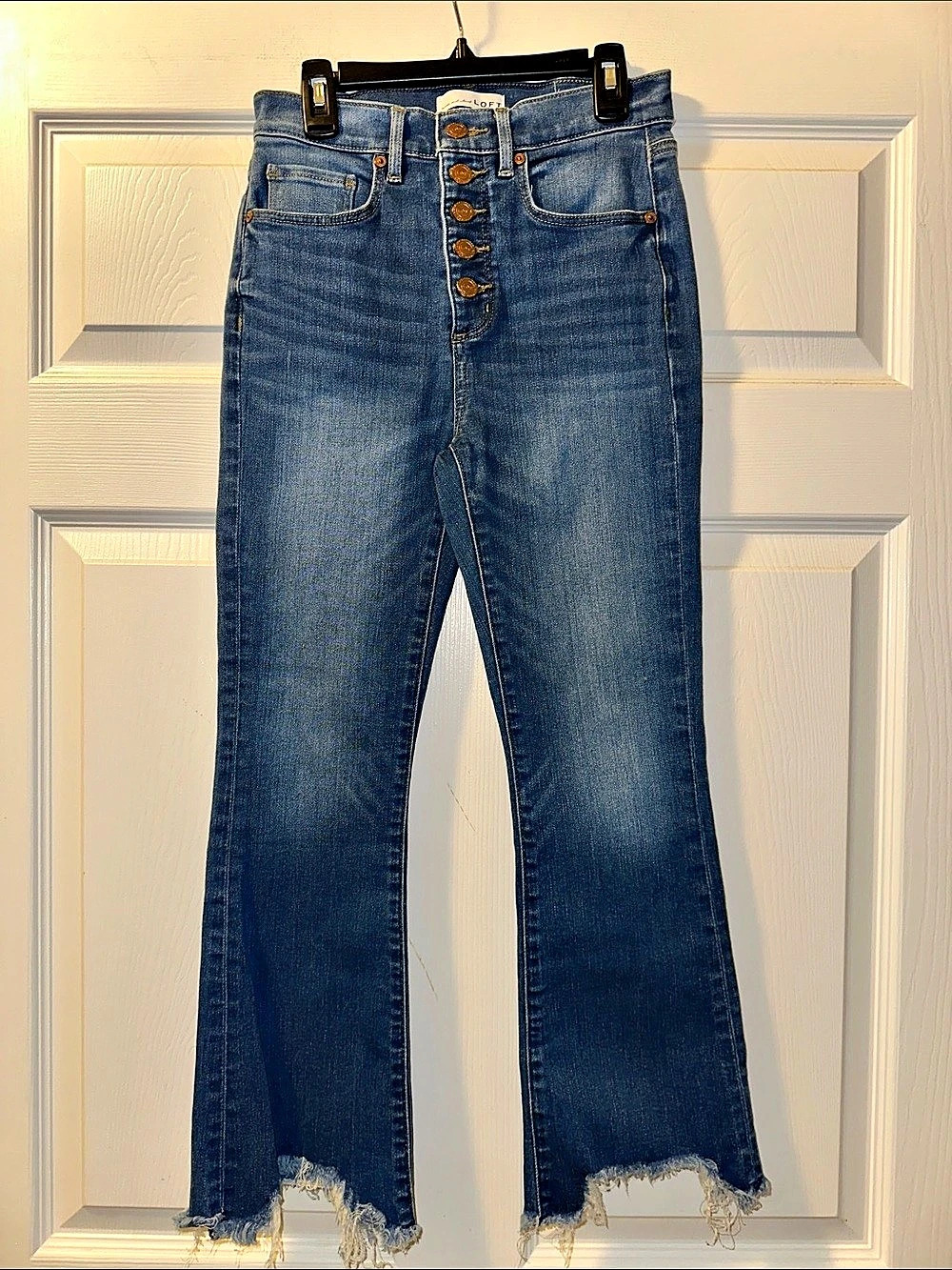 Women’s LOFT High-Waist Button-Fly Kick Crop Denim Jeans - Size 2P (26P)